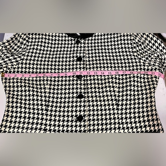 John Roberts classic black cream checkered coat size 14 - Picture 9 of 10